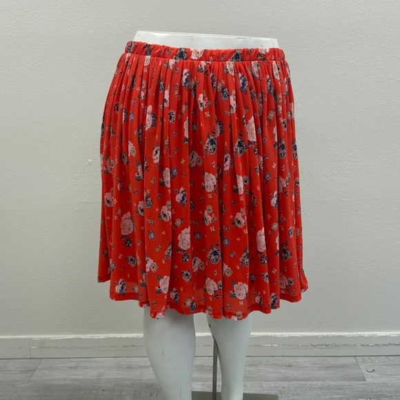Torrid Orange Floral Mesh Skater Skirt - Size 4 (26) - Picture 4 of 5